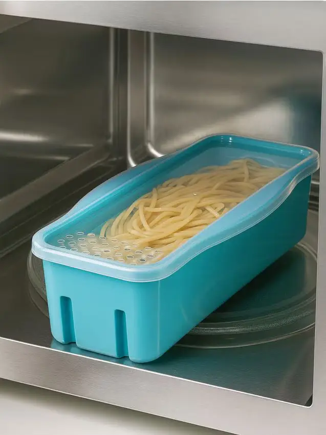 Contenitore con coperchio per la cottura al microonde - blu scuro