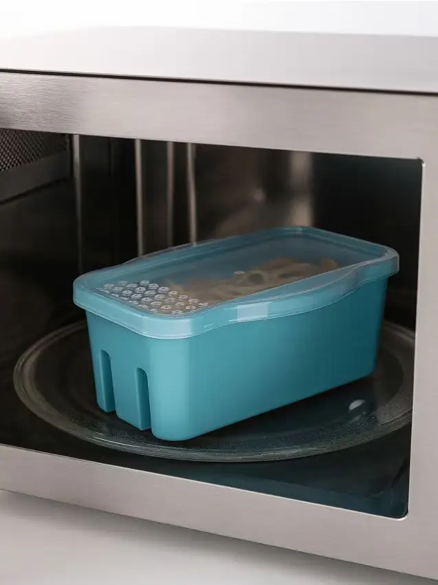 Contenitore con coperchio per la cottura al microonde - blu scuro