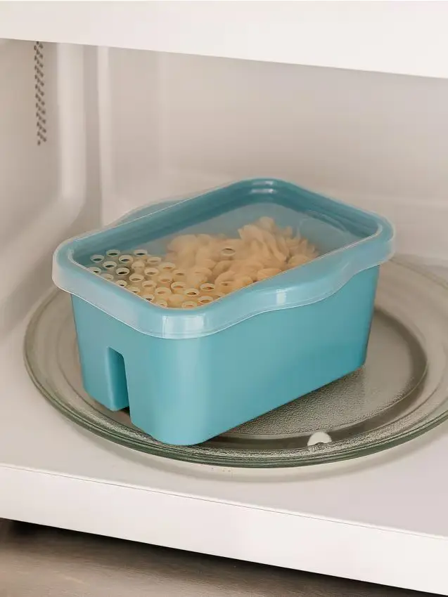 Contenitore con coperchio per la cottura al microonde - blu scuro