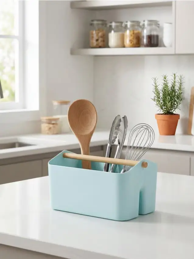 Contenitore con manico per prodotti per la pulizia - turchese pallido