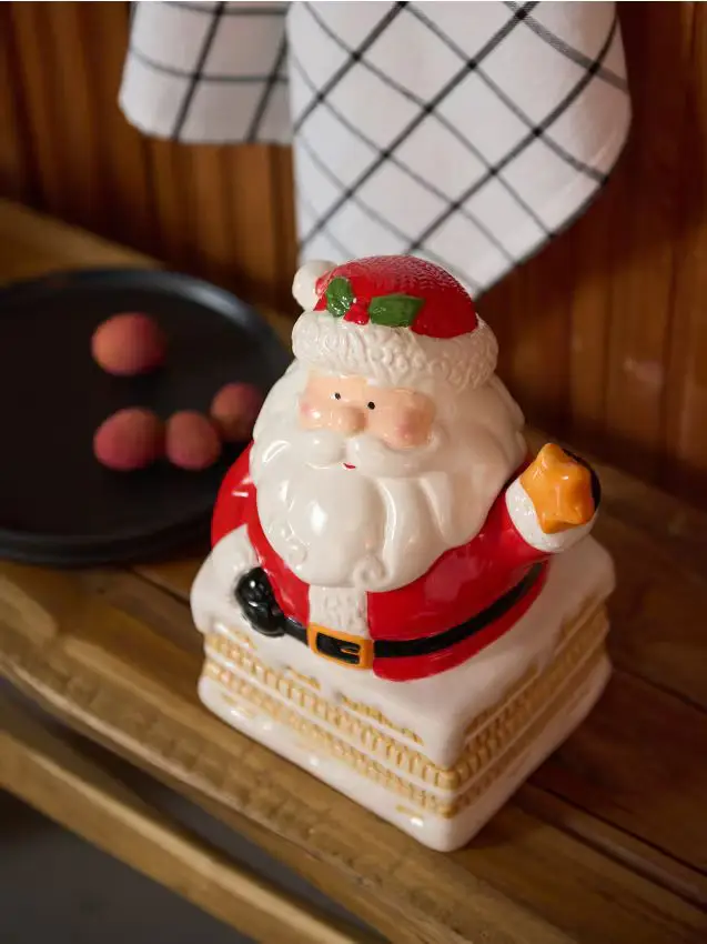 Contenitore decorativo a forma di Babbo Natale - multicolor