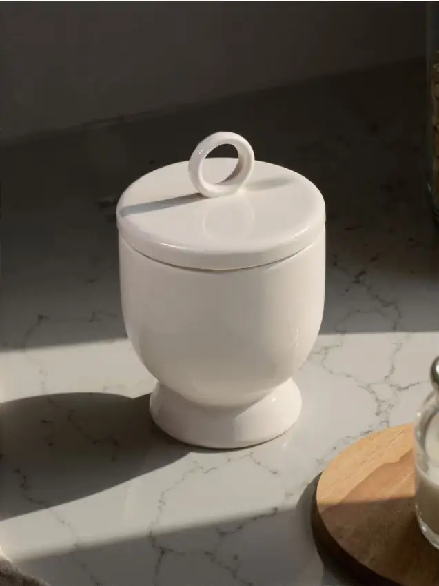 Contenitore in ceramica per conservazione - bianco