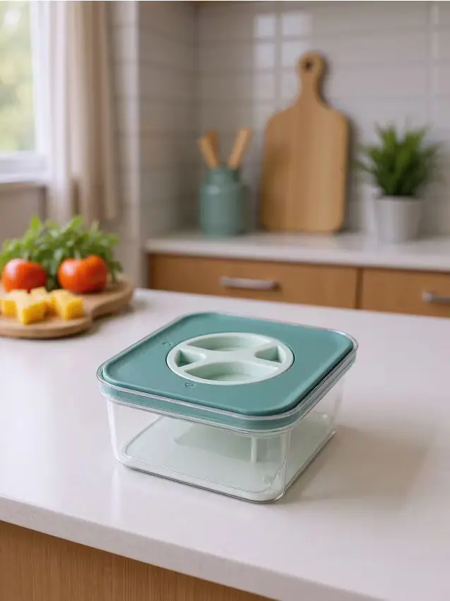 Contenitore per alimenti con coperchio - azzurro