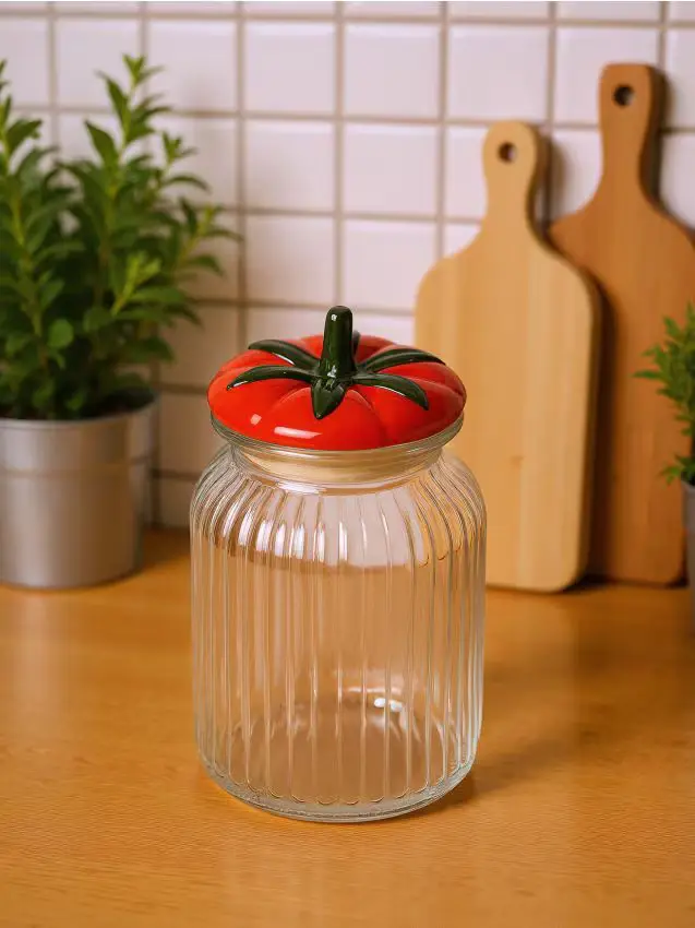 Contenitore per alimenti con coperchio decorativo - rosso