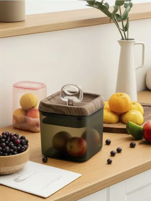 Contenitore per alimenti con coperchio - marrone