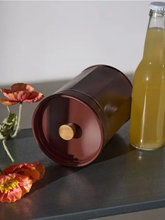 Contenitore per alimenti con coperchio - marrone