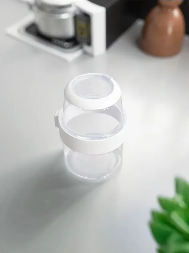 Contenitore per alimenti in due pezzi con forchetta - bianco