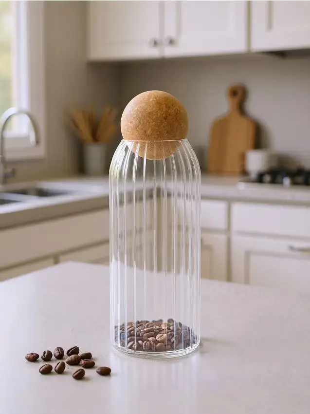 Contenitore per alimenti in vetro con coperchio - bianco