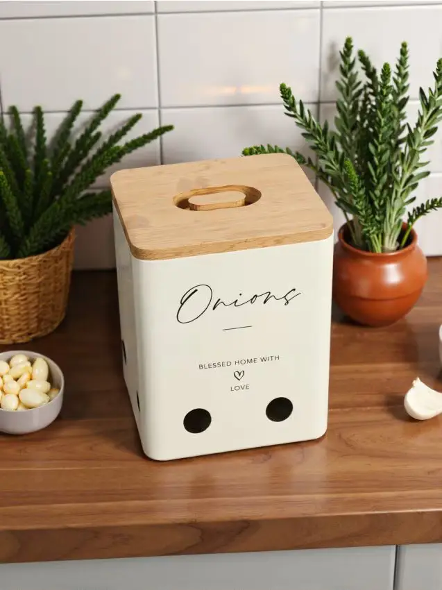 Contenitore per cipolle - bianco