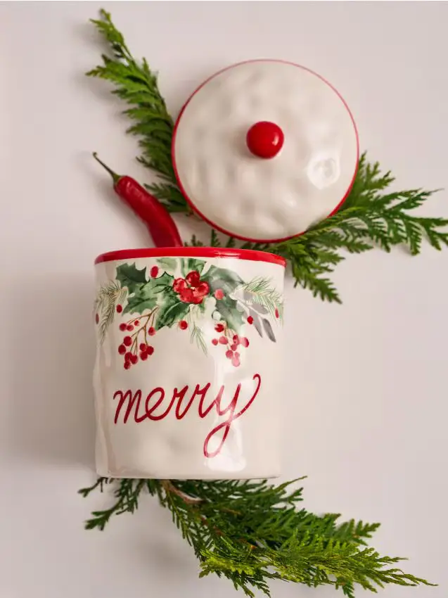 Contenitore portaoggetti con scritta Merry - multicolor