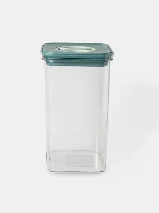 Contenitore trasparente per alimenti con coperchio - azzurro