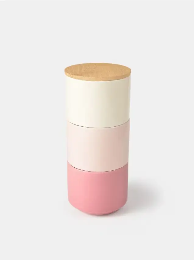 Contenitori per alimenti 3 pezzi - rosa pastello