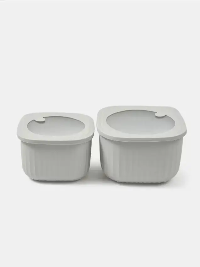 Contenitori per alimenti con coperchio 2 pack - panna
