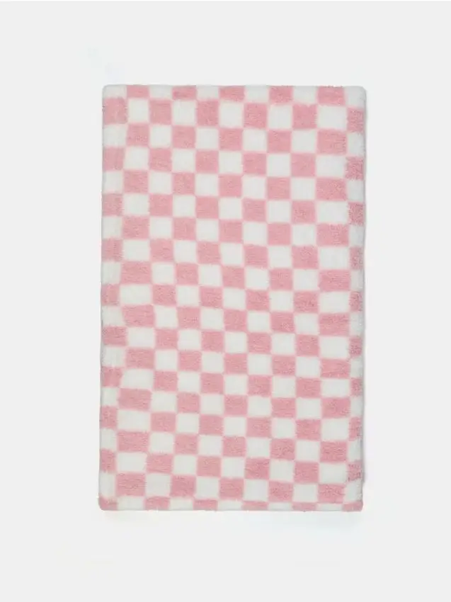 Coperta a scacchi - rosa pastello