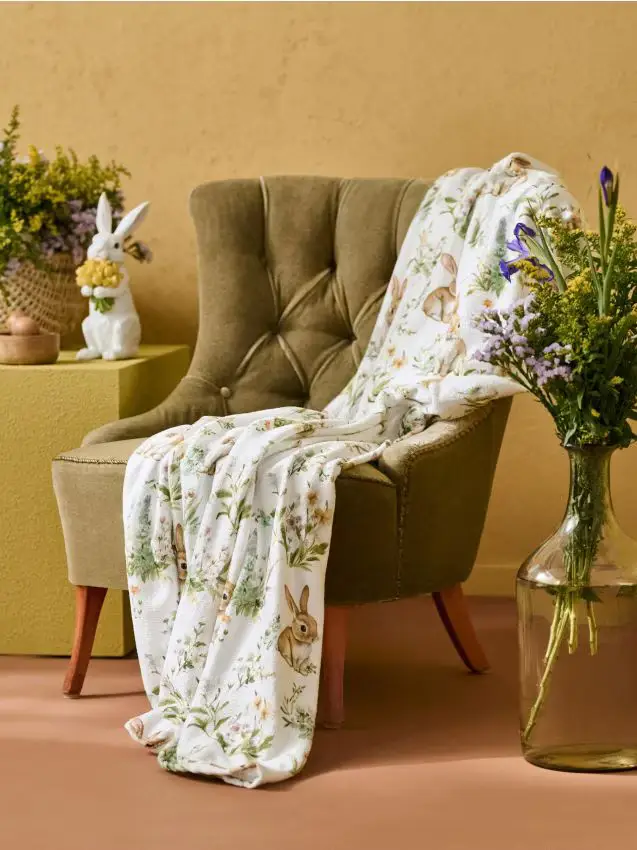 Coperta con coniglietti - bianco