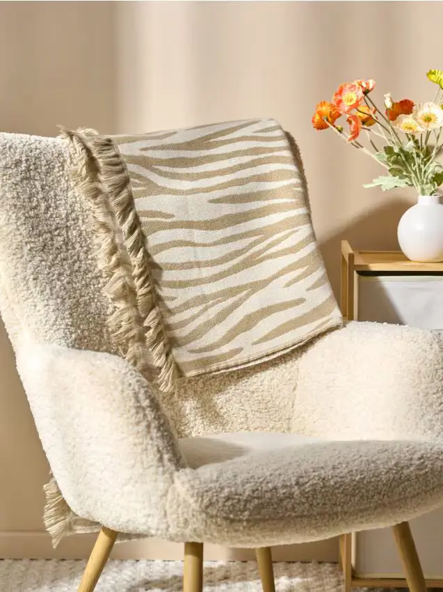 Coperta con frange - marrone