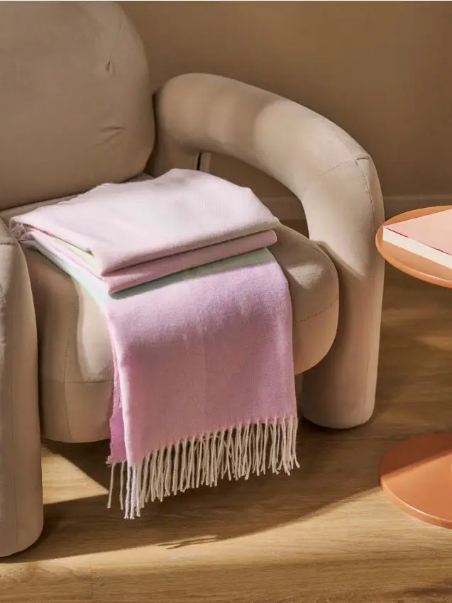 Coperta con frange - multicolor