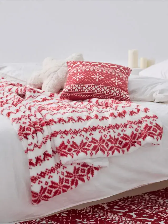 Coperta con motivo invernale - bianco