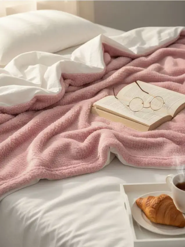 Coperta liscia - rosa pastello