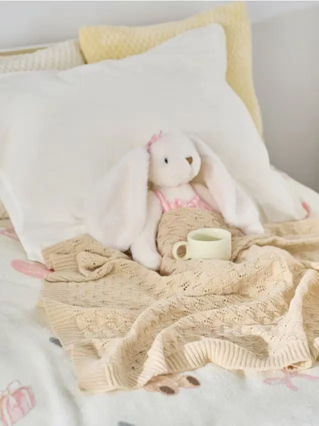 Coperta per bambini a tinta unita - beige