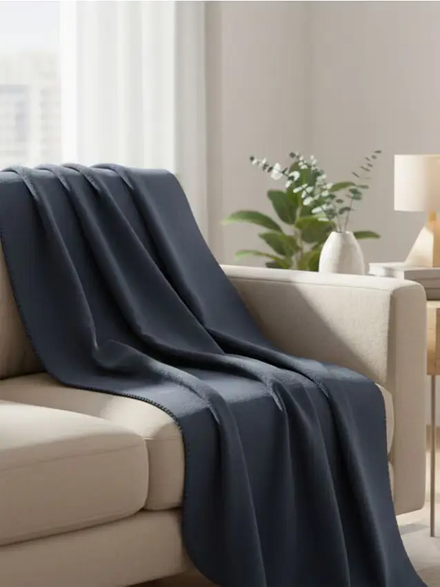 Coperta tinta unita - blu scuro