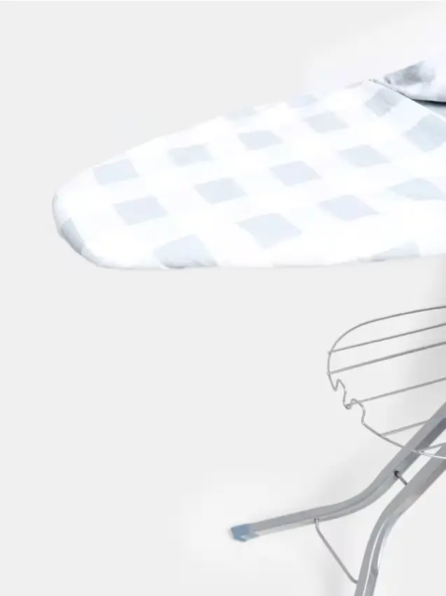 Copertura per asse da stiro con motivo a quadretti - grigio chiaro