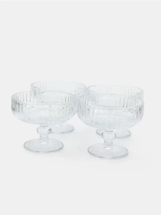 Coppe gelato rigate 4 pack - clear