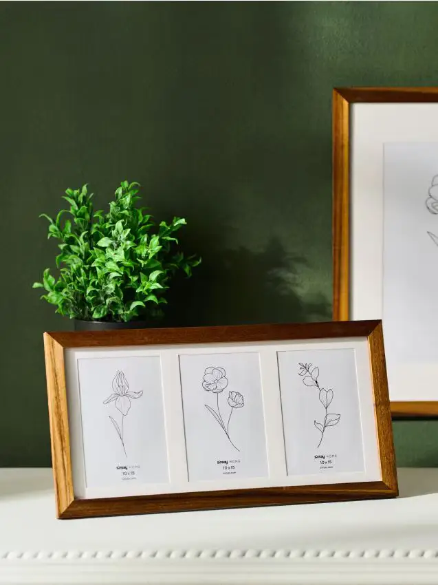 Cornice per tre foto - beige