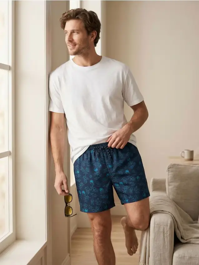 Costume da bagno stampato - blu scuro