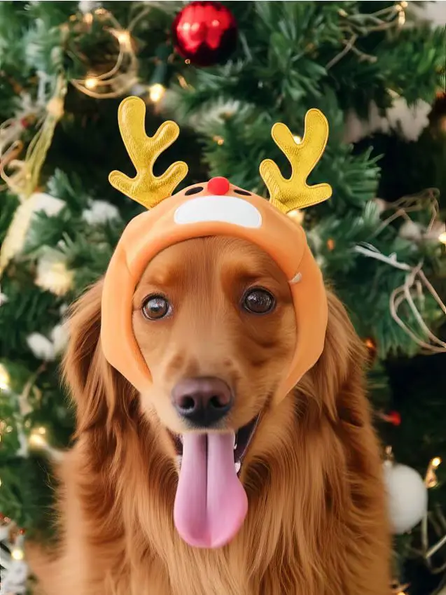 Costume da renna natalizio per animali domestici - marrone scuro