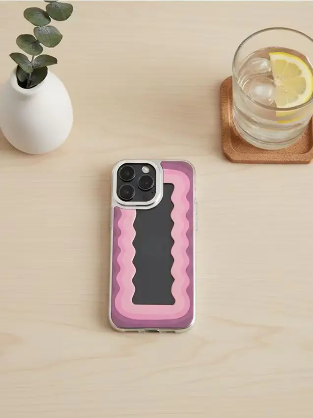 Cover per vari modelli di iPhone con motivo ondulato - rosa