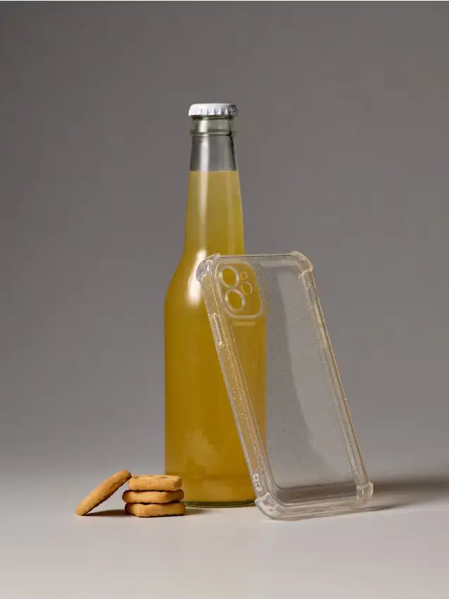 Cover trasparente con glitter per iPhone 11/XR - bianco