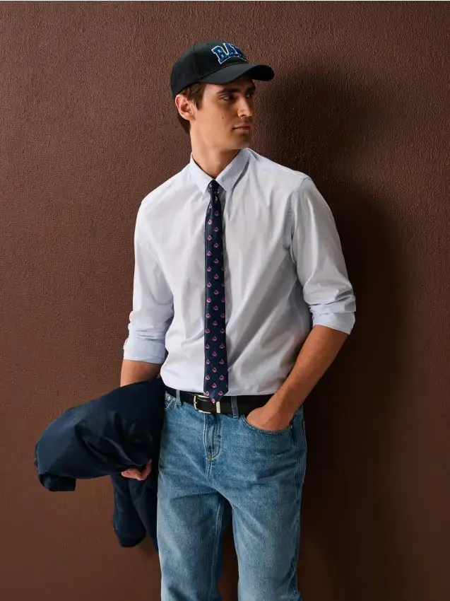 Cravatta con motivo di picche - multicolor