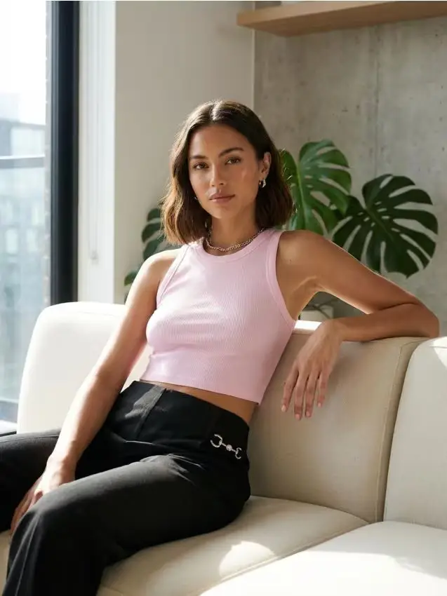 Crop top - rosa pastello