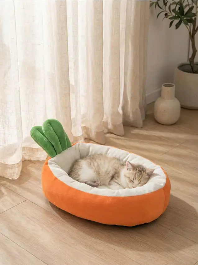 Cuccia per animali a forma di carota - giallo