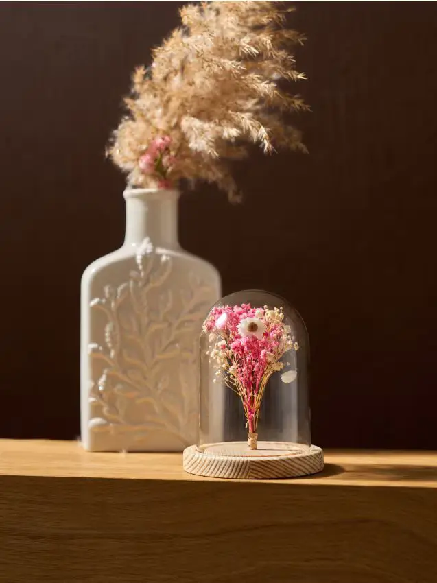 Cupola decorativa in vetro con fiori - multicolor