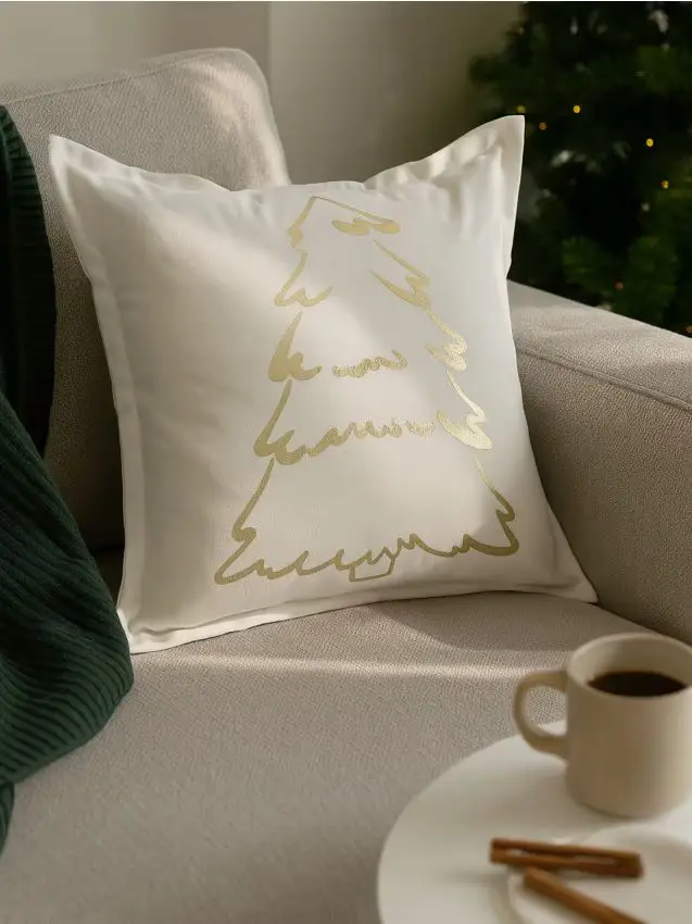 Cuscino decorativo natalizio con motivo ad albero di Natale - multicolor