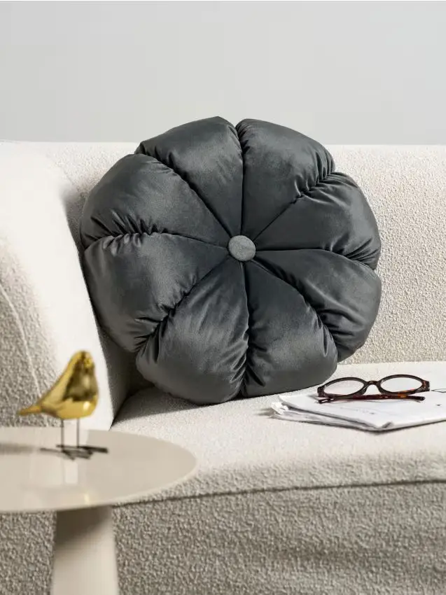 Cuscino decorativo trapuntato - grigio scuro