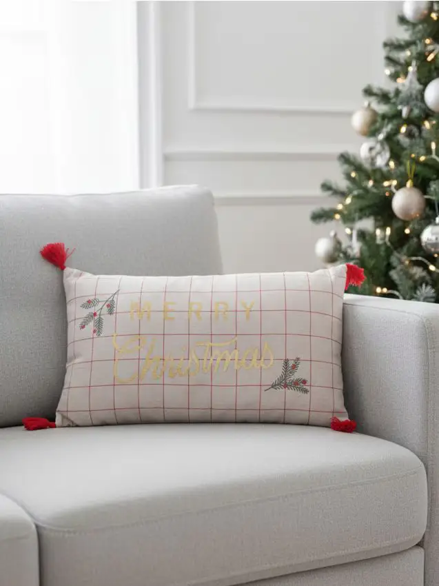 Cuscino natalizio con il testo „Merry Christmas” - multicolor