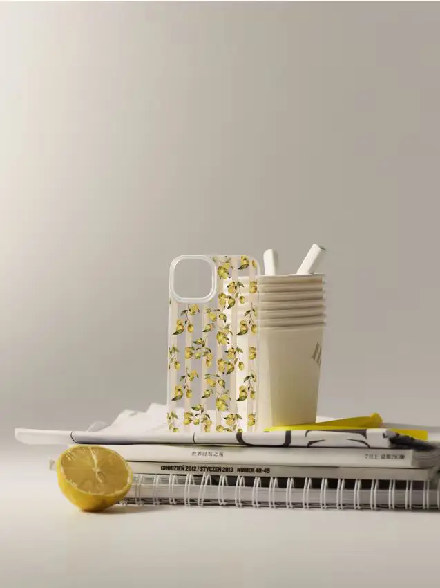 Custodia per iPhone 13/14 con motivo di limoni - multicolor