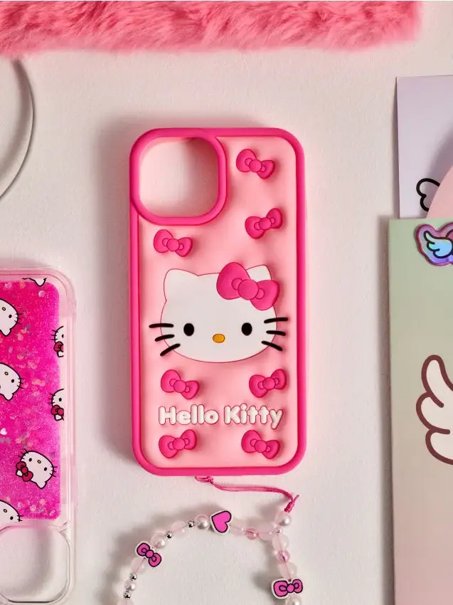 Custodia per iPhone 13/14 Hello Kitty - rosa shocking
