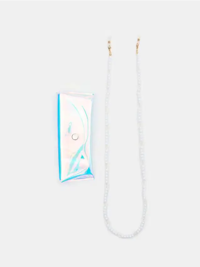 Custodia per occhiali con catenella - multicolor