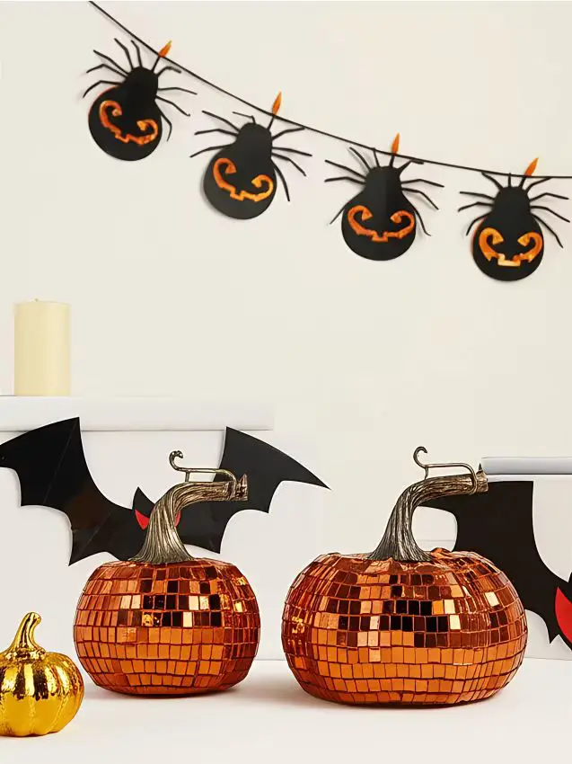 Decorazione autoportante a forma di zucca 2 pack - arancione