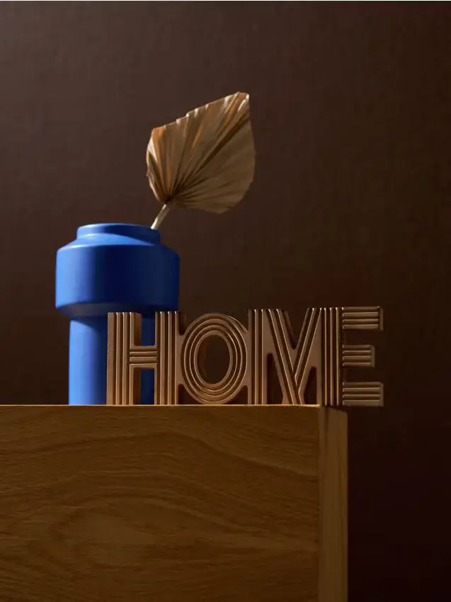 Decorazione da appoggio a forma della scritta home - beige