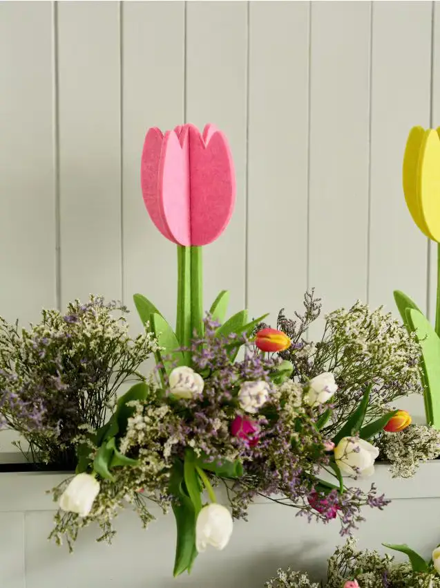 Decorazione da appoggio a forma di tulipano - rosa