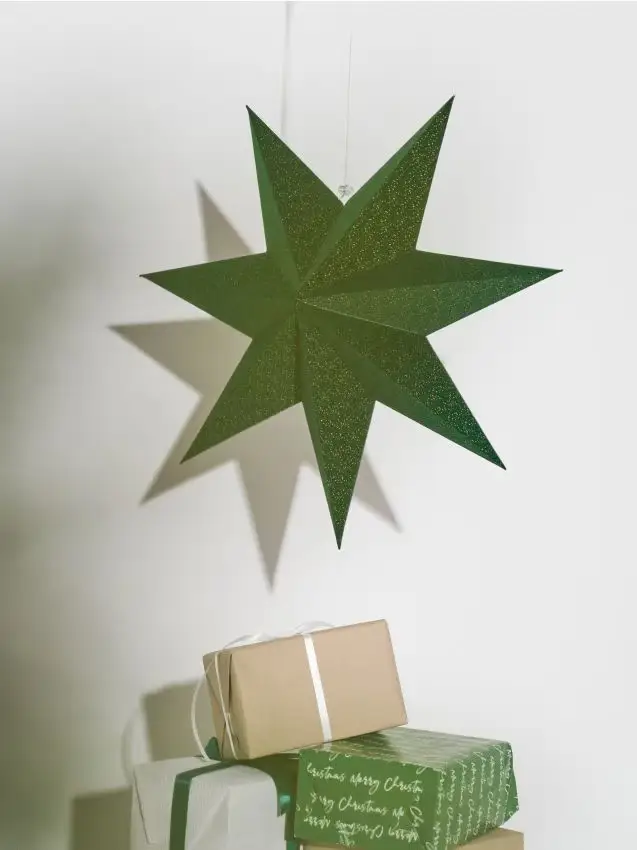 Decorazione natalizia a forma di stella - verde scuro