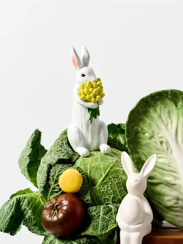 Decorazione pasquale a forma di coniglio - bianco