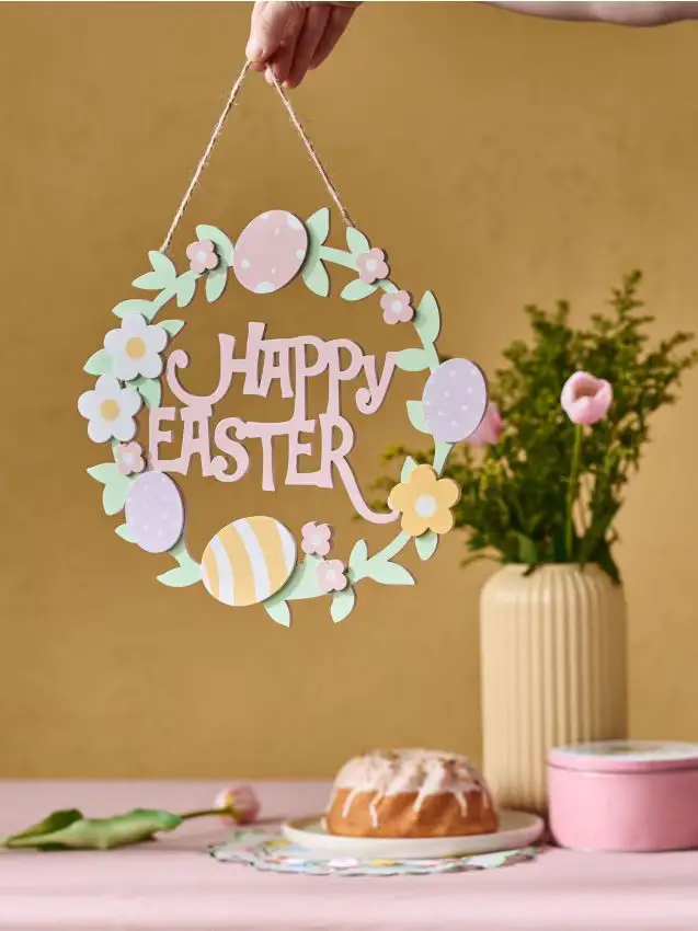 Decorazione pasquale da appendere con scritta “Happy Easter” - multicolor