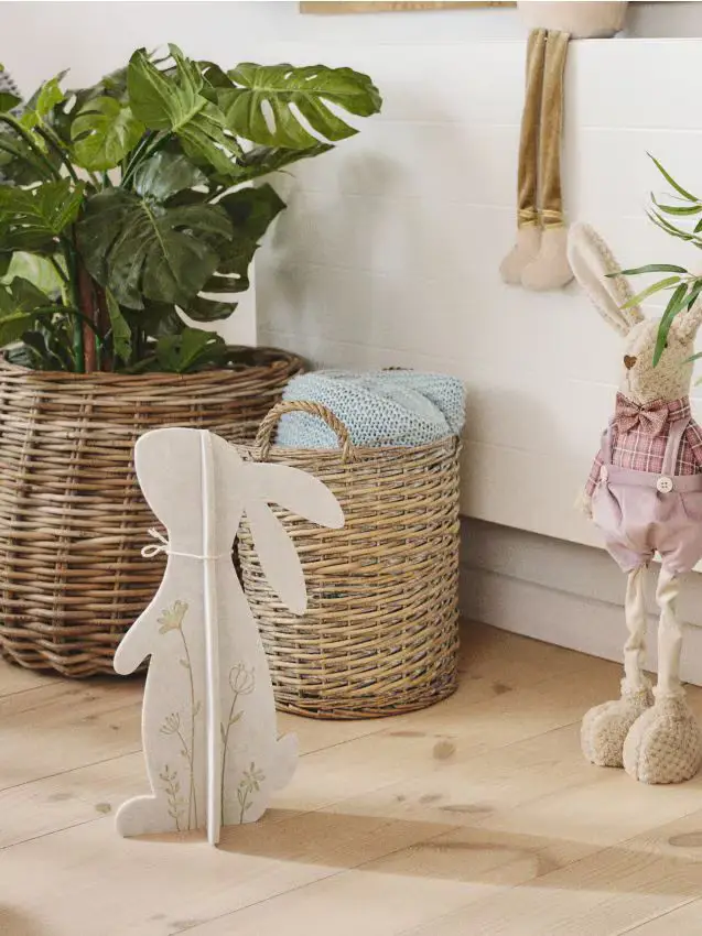 Decorazione pasquale da appoggio a forma di coniglio - beige