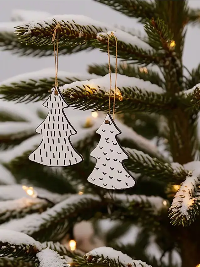 Decorazioni natalizie a forma di alberi 2 pezzi - multicolor